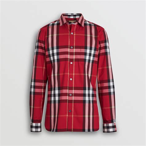 red burberry shirt men'